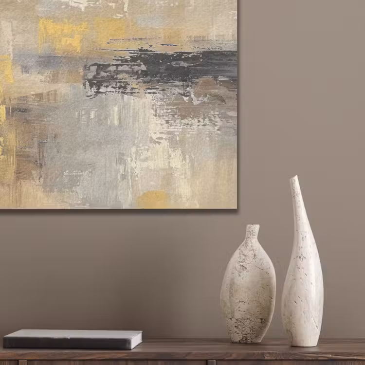 Abstract - Geel - Modern - Beige PET vilt klein -sfeer6_closeup