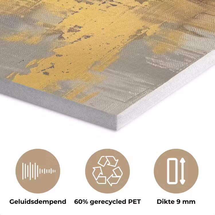 Abstract - Geel - Modern - Beige PET vilt klein -closeup_NL