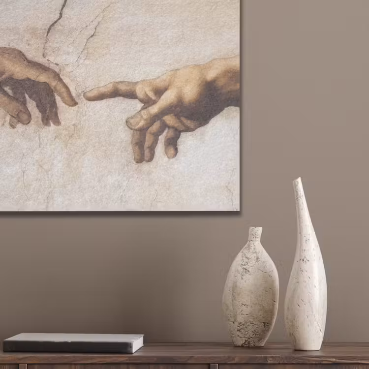 Adam - Michelangelo - Schilderij - Creation of Adam PET vilt klein -sfeer6_closeup