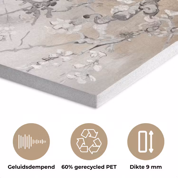 Amandelbloesem - Kunst - Van Gogh - Beige - Abstract PET vilt klein -closeup_NL