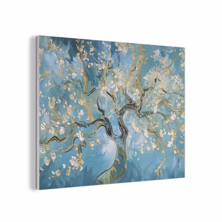 Amandelbloesem boom - Blauw - Abstract PET vilt klein -3d