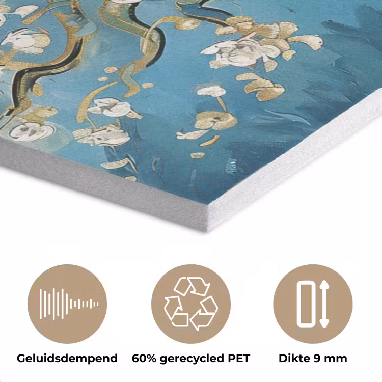 Amandelbloesem boom - Blauw - Abstract PET vilt klein -closeup_NL