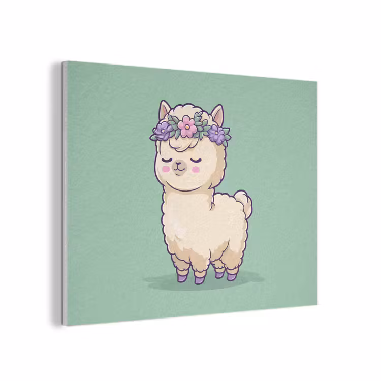 Alpaca - Groen - Bloemendiadeem PET vilt klein -3d