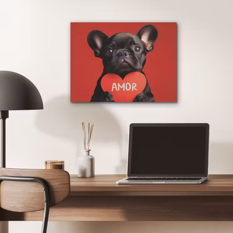 Amor - Hond  - Hartje - Rood PET vilt klein -sfeer5