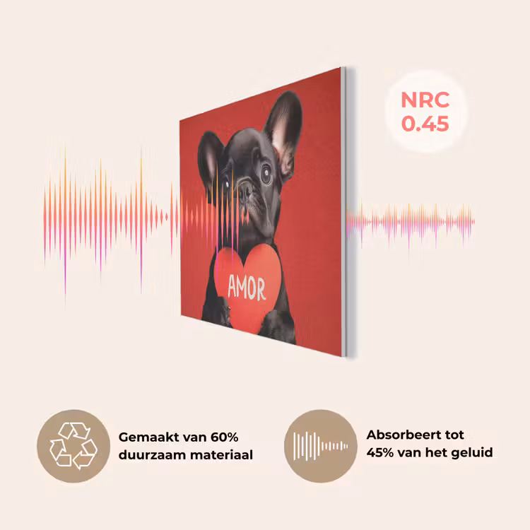 Amor - Hond  - Hartje - Rood PET vilt klein -USP_NL