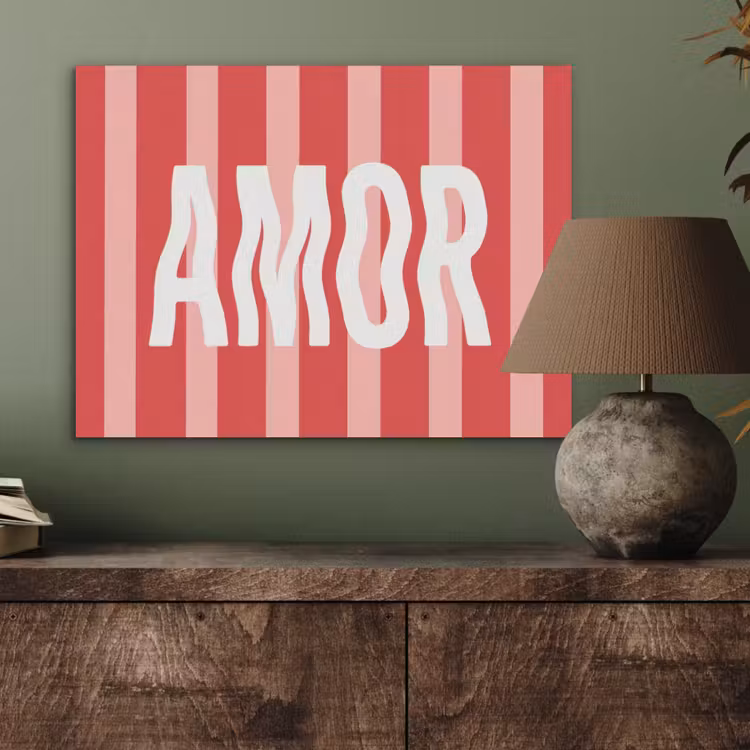 Amor - Strepen - Rood - Roze PET vilt klein -sfeer2