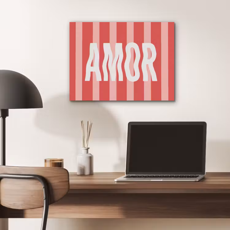Amor - Strepen - Rood - Roze PET vilt klein -sfeer5