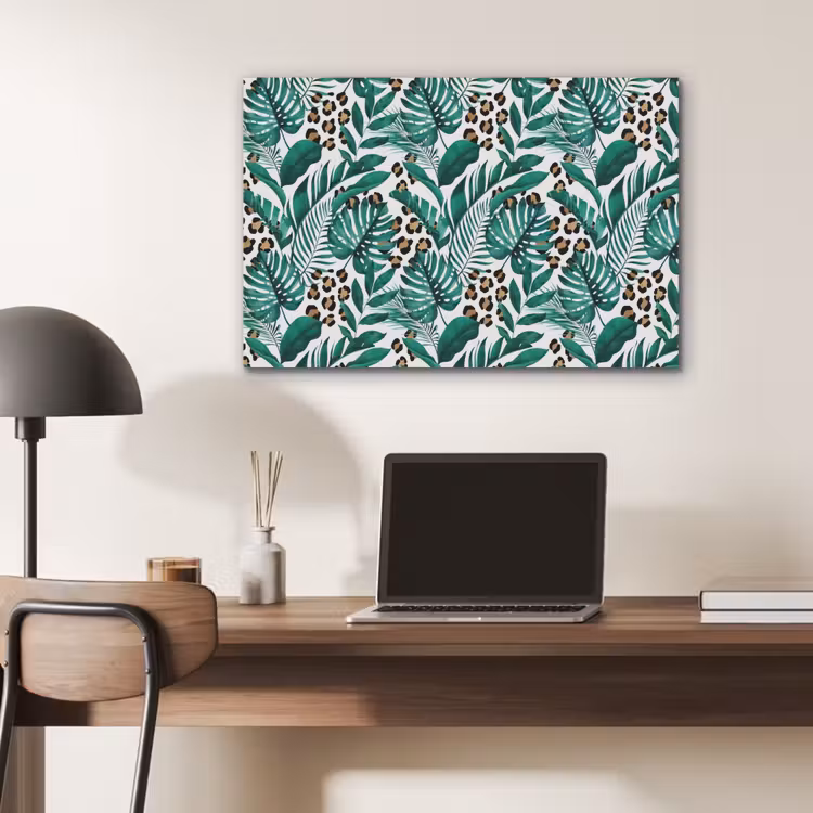 Dierenprint - Panter - Bladeren - Tropisch - Jungle PET vilt middel -sfeer5