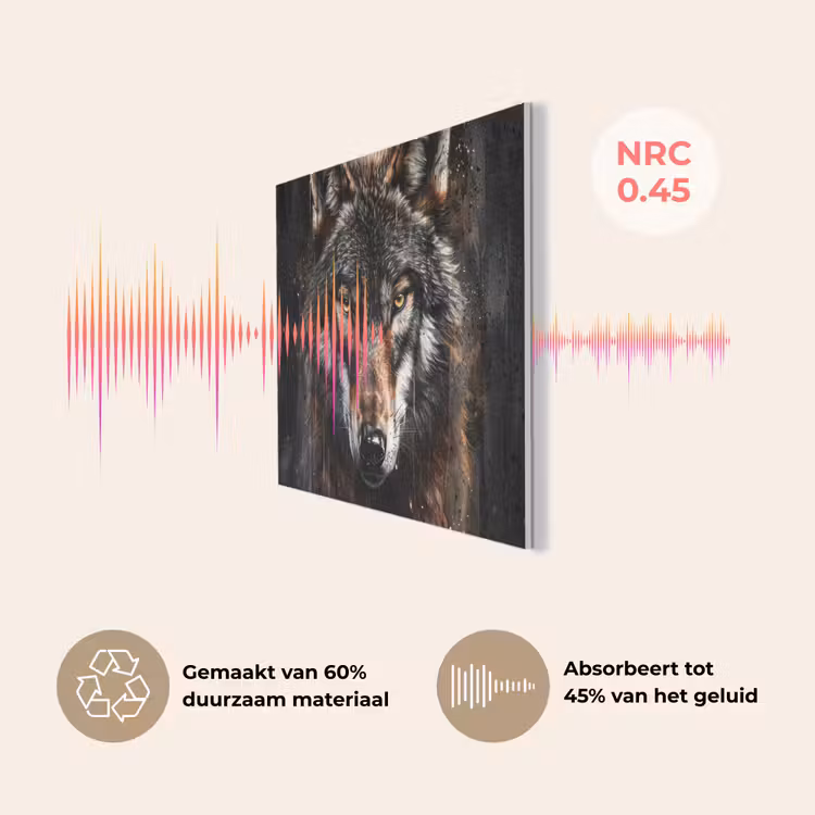 Dieren - Wolf - Portret - Zwart - Bruin PET vilt klein -USP_NL