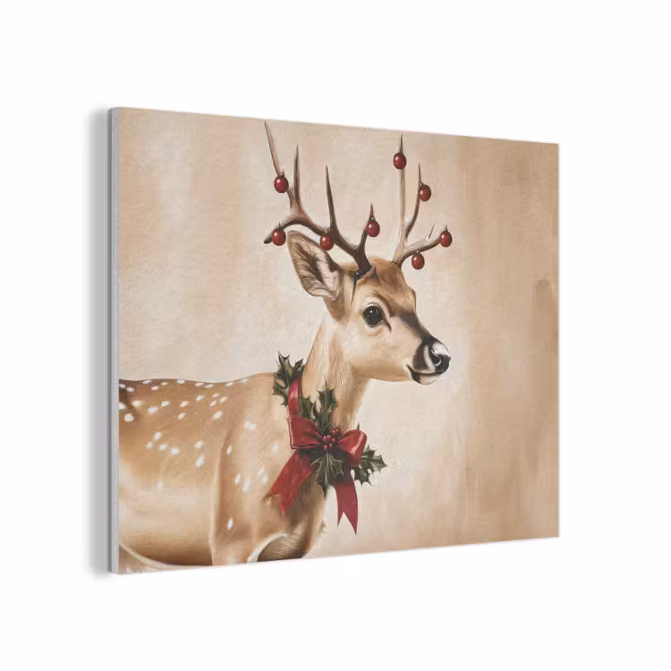 Gewei - Kerst - Rendier - Rood PET vilt klein -3d