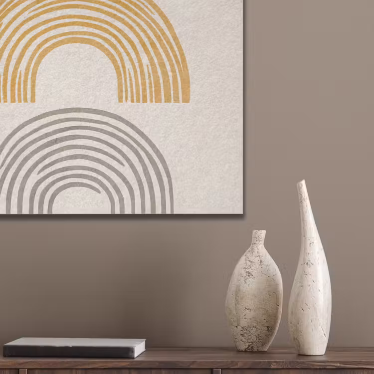 Bogen - Lijnen - Oranje - Minimalistisch PET vilt klein -sfeer6_closeup