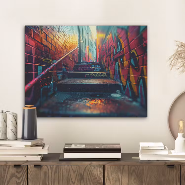 Architectuur - Neon - Trap - Graffiti PET vilt klein -sfeer1