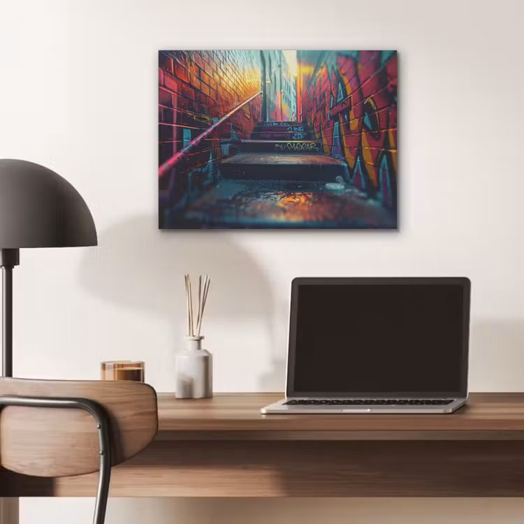 Architectuur - Neon - Trap - Graffiti PET vilt klein -sfeer5