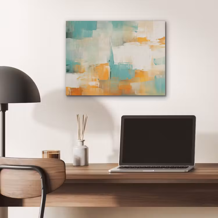 Kunst - Abstract - Blauw - Wit PET vilt klein -sfeer5