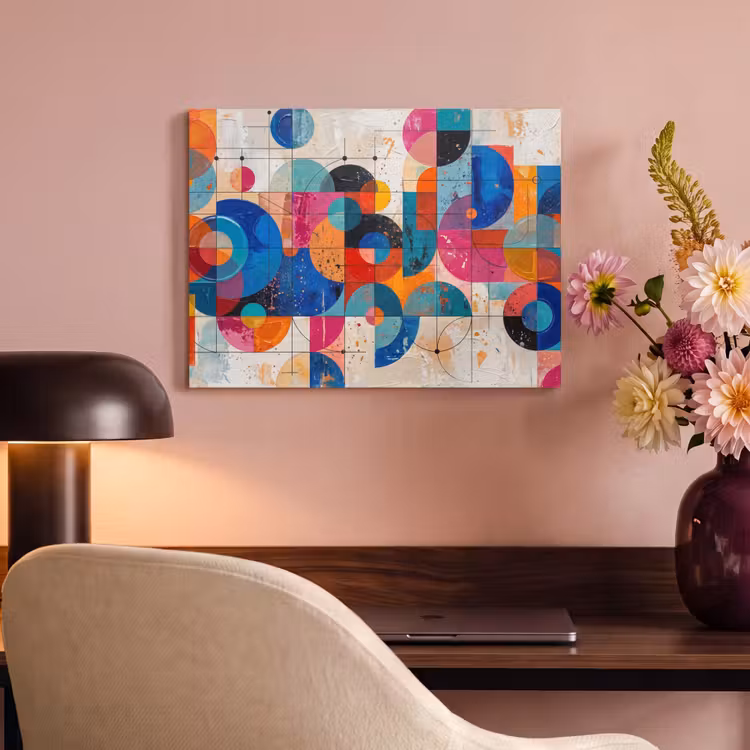 Kunst - Geometrisch - Abstract - Kleurrijk PET vilt klein -sfeer3