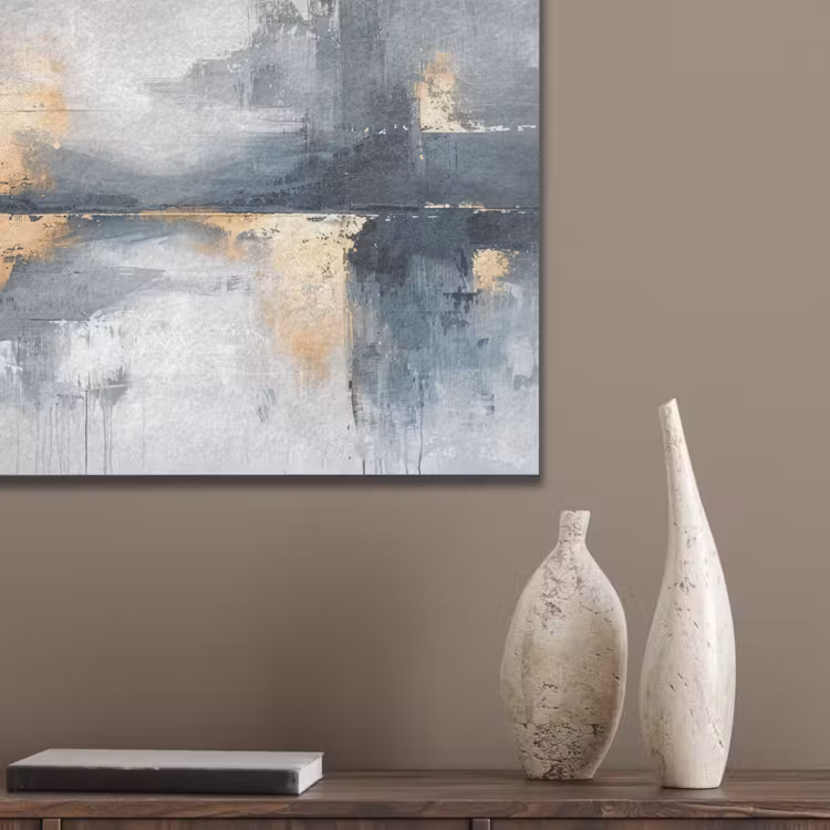 Kunst - Grijs - Goud - Abstract PET vilt klein -sfeer6_closeup