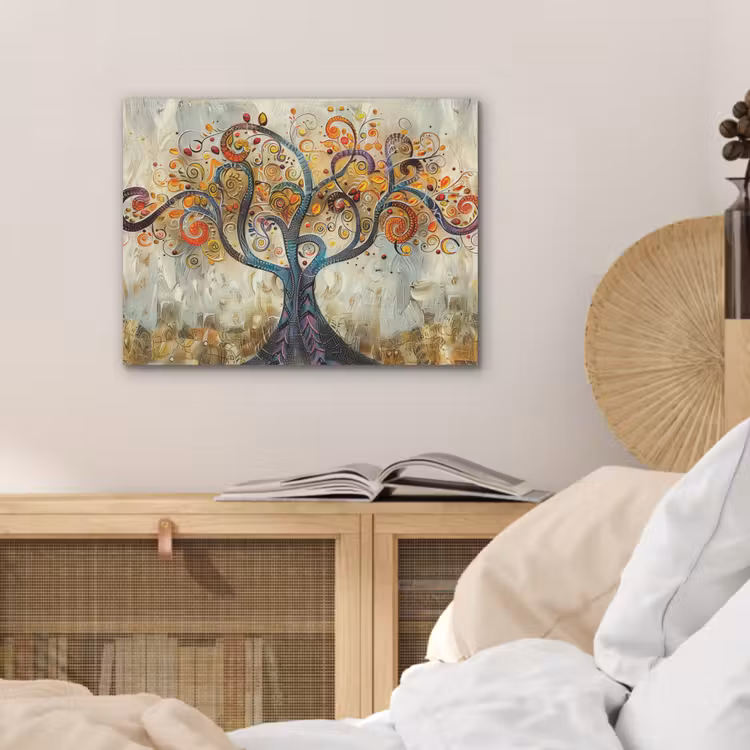 Kunst - Levensboom - Botanisch - Abstract PET vilt klein -sfeer3