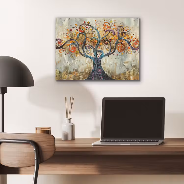 Kunst - Levensboom - Botanisch - Abstract PET vilt klein -sfeer5