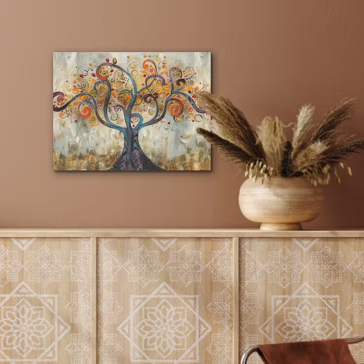 Kunst - Levensboom - Botanisch - Abstract PET vilt klein -sfeer4