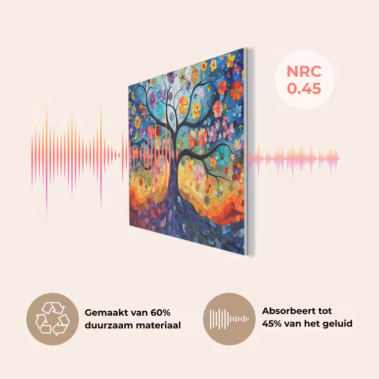 Kunst - Levensboom - Bloemen - Hippie PET vilt klein -USP_NL