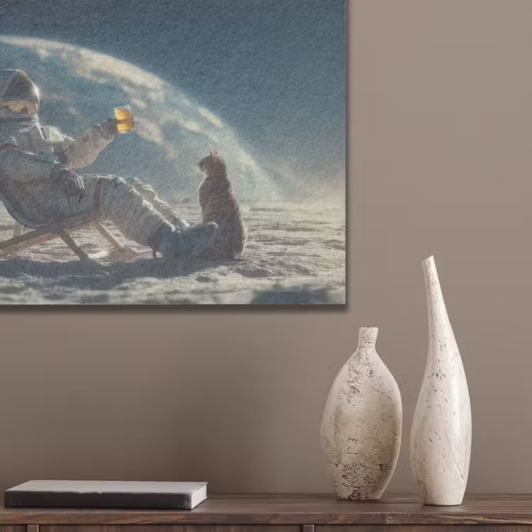 Astronaut - Kat - Glas - Stoel PET vilt klein -sfeer6_closeup