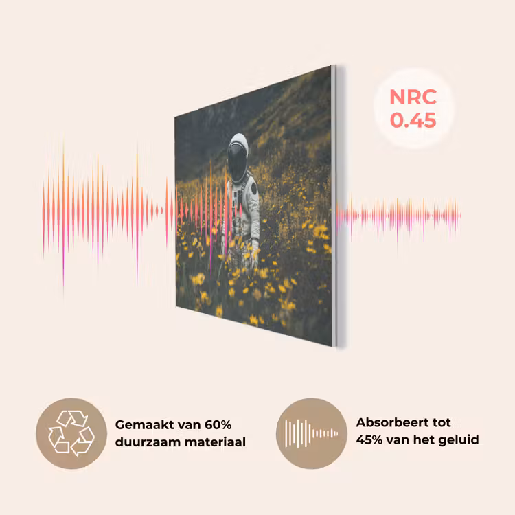 Astronaut - Bloemen - Veld - Geel PET vilt klein -USP_NL