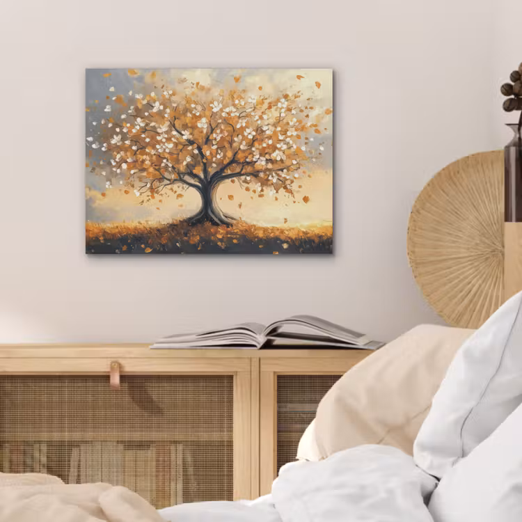 Herfst - Boom - Oranje - Bladeren - Levensboom - Abstract PET vilt klein -sfeer3