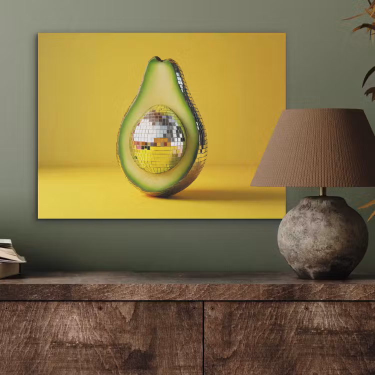 Avocado - Discobal - Geel - Glitter PET vilt klein -sfeer2