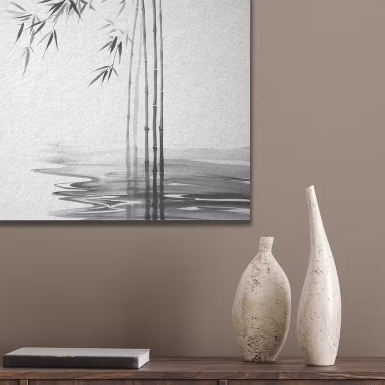 Bamboestammen - Water - Minimalistisch - Wit PET vilt klein -sfeer6_closeup