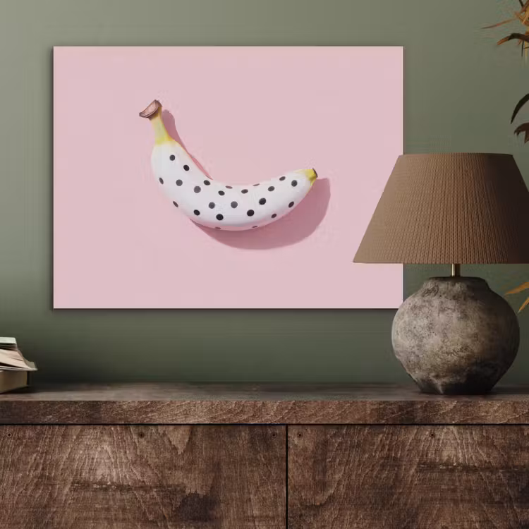 Banaan - Stippen - roze PET vilt klein -sfeer2