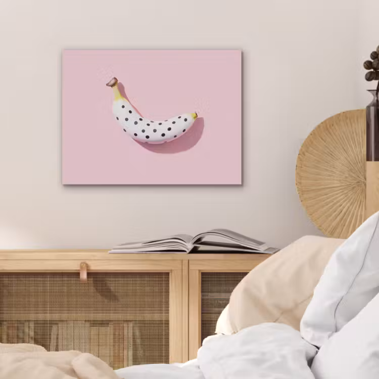 Banaan - Stippen - roze PET vilt klein -sfeer3