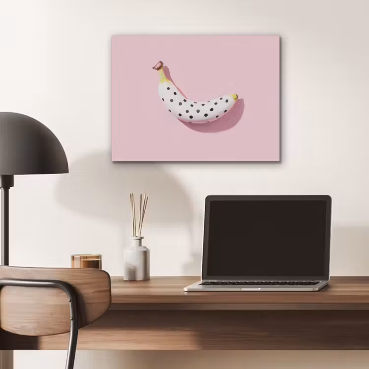 Banaan - Stippen - roze PET vilt klein -sfeer5