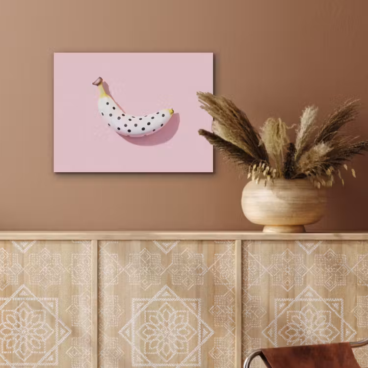 Banaan - Stippen - roze PET vilt klein -sfeer4