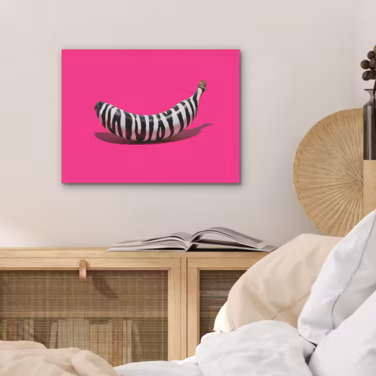 Banaan - Zebraprint - Roze PET vilt klein -sfeer3