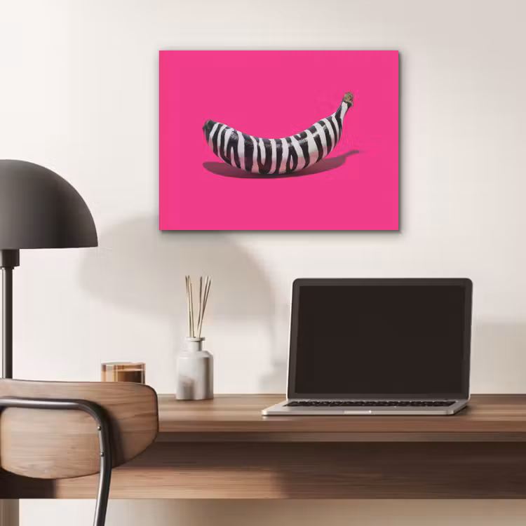 Banaan - Zebraprint - Roze PET vilt klein -sfeer5