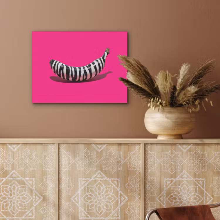 Banaan - Zebraprint - Roze PET vilt klein -sfeer4