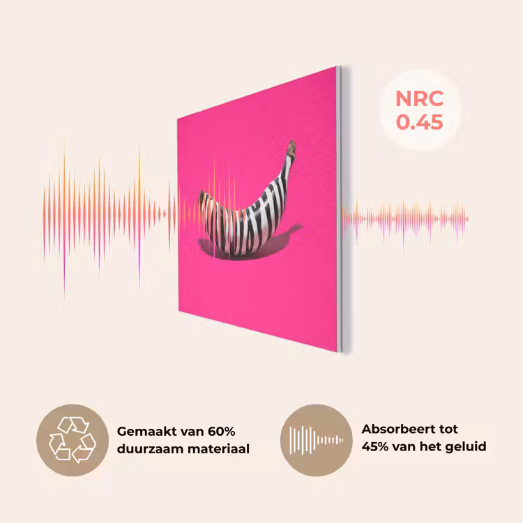 Banaan - Zebraprint - Roze PET vilt klein -USP_NL