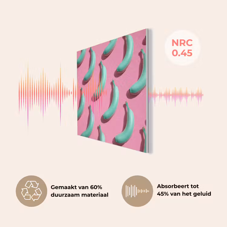 Bananen - Patroon - Blauw - Roze PET vilt klein -USP_NL