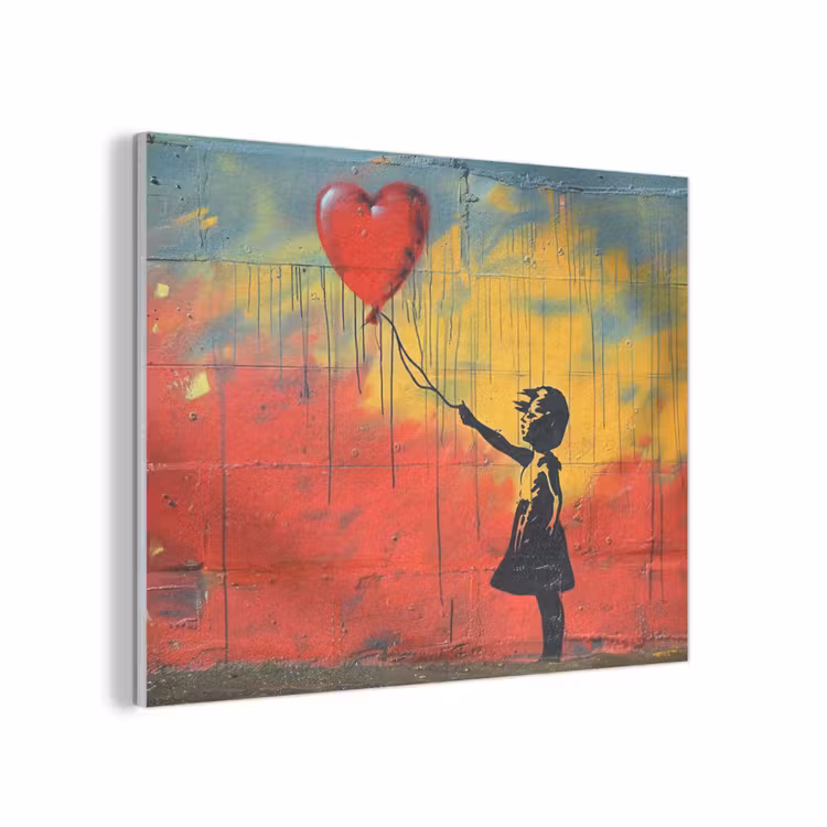 Banksy - Kunst - Graffiti - Meisje - Street art PET vilt klein -3d