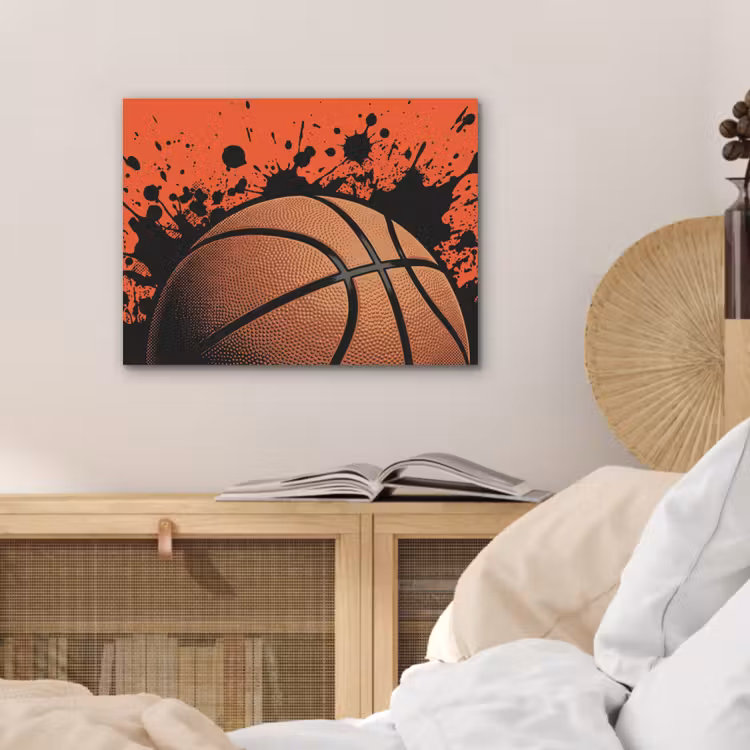 Basketbal - Verf - Sport - Oranje PET vilt klein -sfeer3