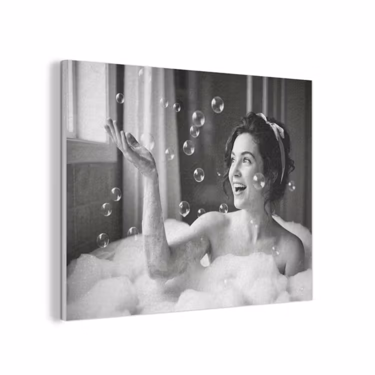 Bad - Bubbels - Zwart - Wit PET vilt klein -3d