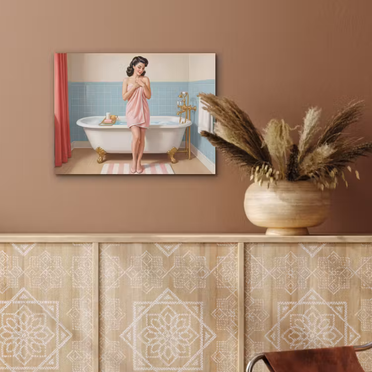 Badkamer - Vrouw - Roze PET vilt klein -sfeer4