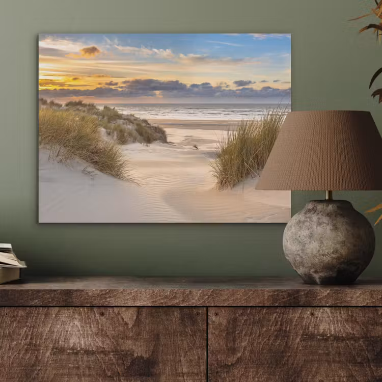 Strand - Duin - Gras - Zonsondergang - Zee PET vilt klein -sfeer2