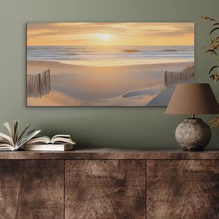 Strand - Duinen - Zonsondergang PET vilt middel -sfeer2