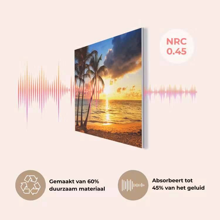 Strand - Horizon - Zonsondergang - Palmboom - Zee PET vilt klein -USP_NL