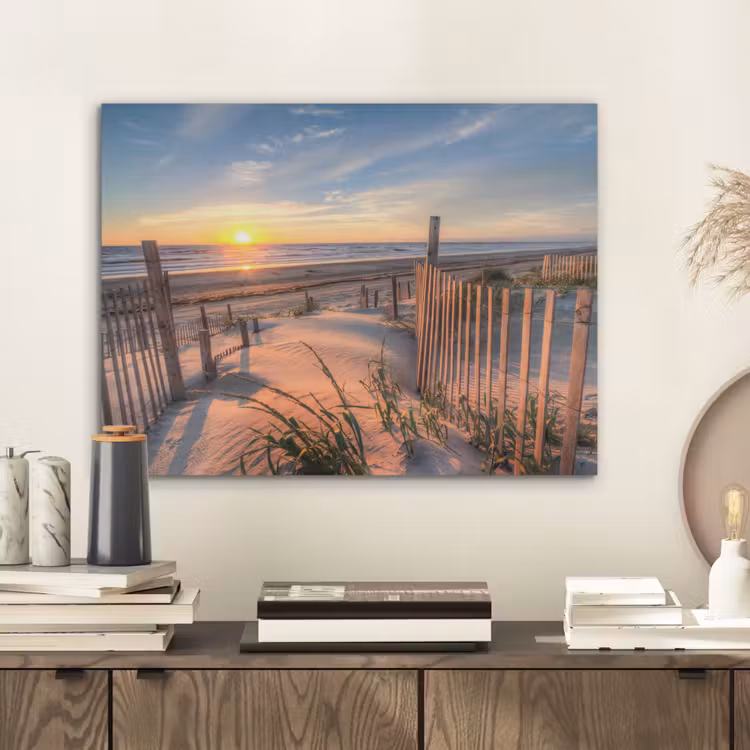 Strand - Zee - Duin - Zonsondergang - Landschap PET vilt klein -sfeer1
