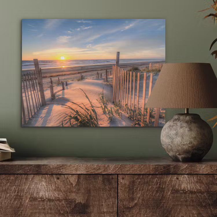 Strand - Zee - Duin - Zonsondergang - Landschap PET vilt klein -sfeer2