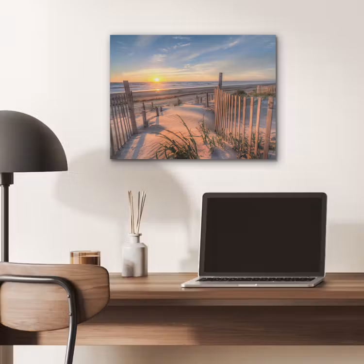Strand - Zee - Duin - Zonsondergang - Landschap PET vilt klein -sfeer5
