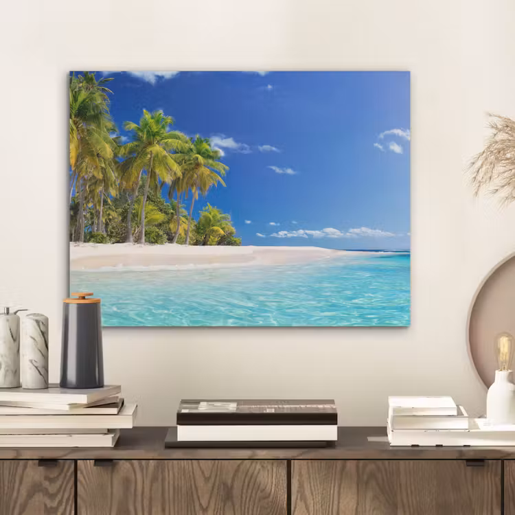 Strand - Zee - Palmboom - Zon - Zomer PET vilt klein -sfeer1