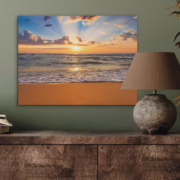 Strand - Zonsondergang - Zee - Wolken - Horizon PET vilt klein -sfeer2